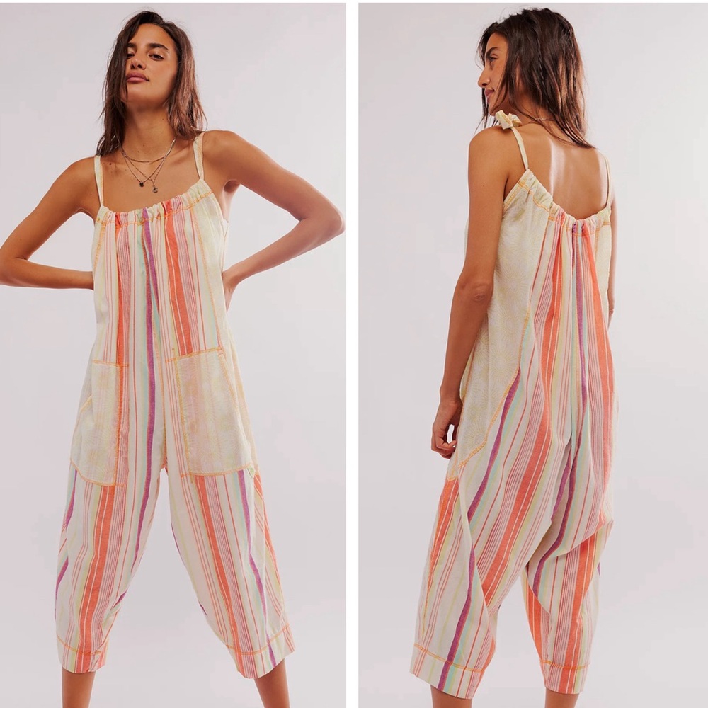 Free People Multicolor Striped Jumpsuit